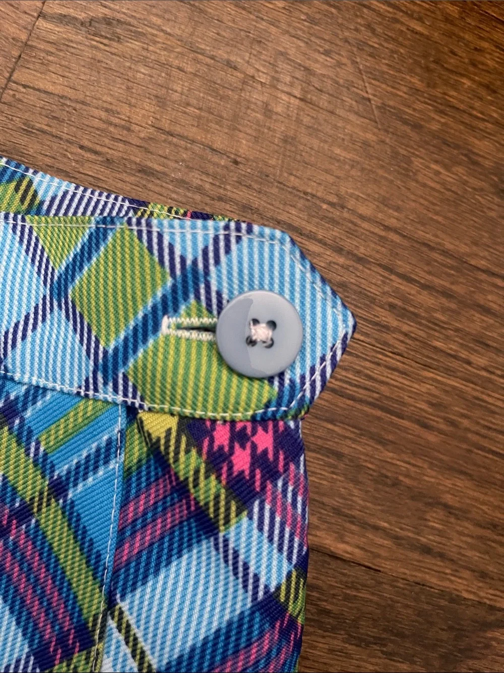 American Apparel Blue, Green & Pink Plaid Mini Skirt - Picture 3 of 3
